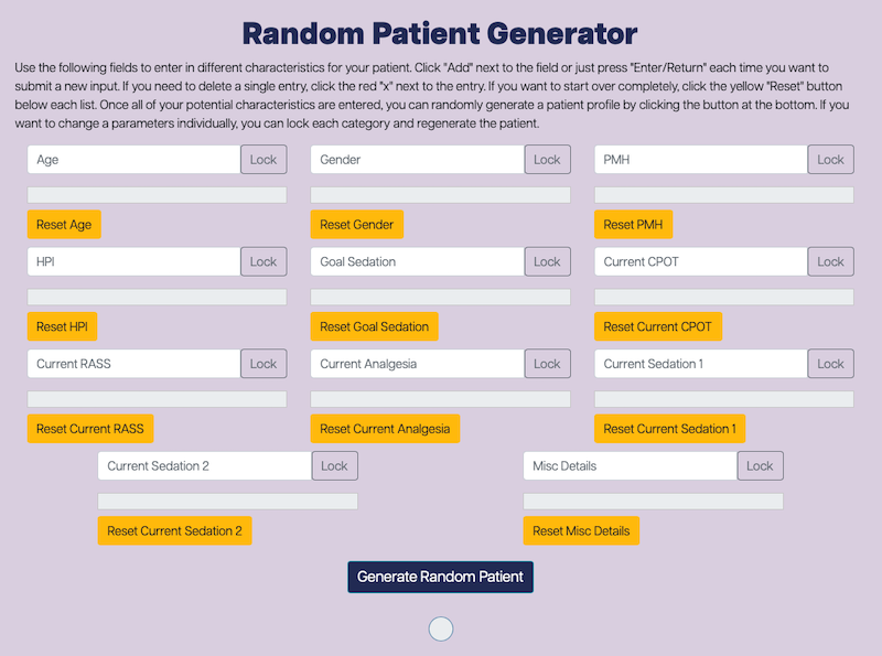 Random Patient Generator